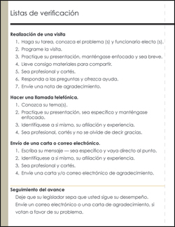 Advocating with Your Elected Official Worksheet 2 Spanish Version